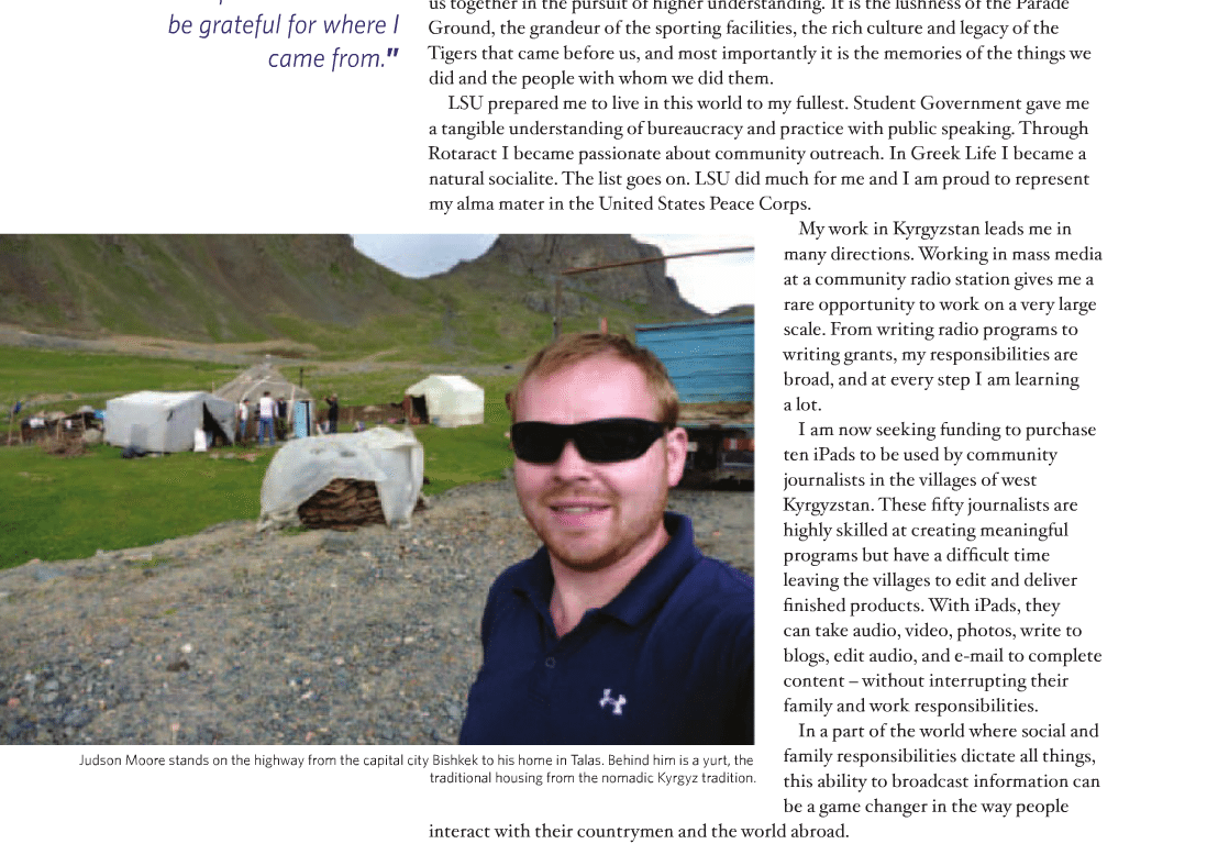 LSU Alumni Magazine Article – Winter 2011