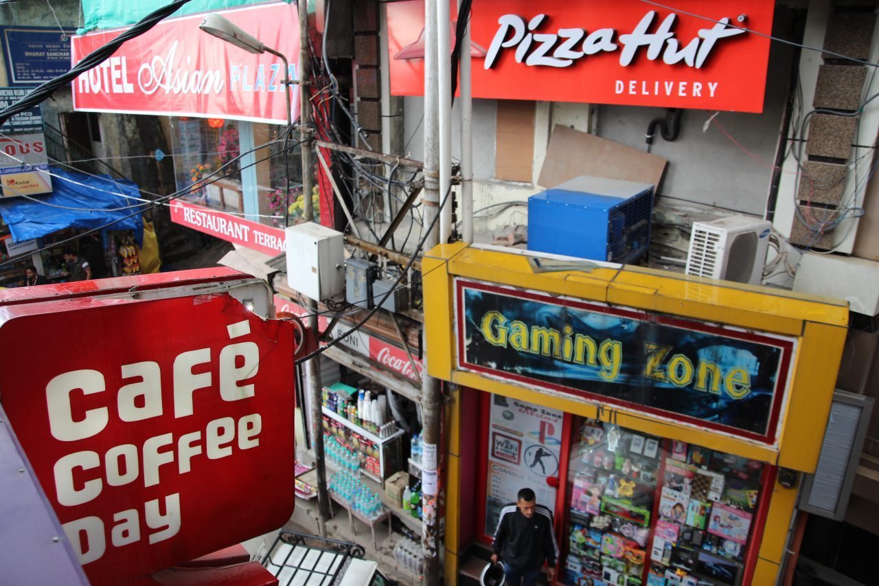 The shops at the center of Dharamshala India