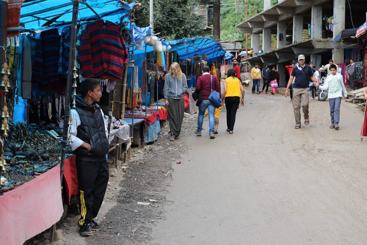 Street vendors in front of the Dalai Lama's home in Dharamshala India