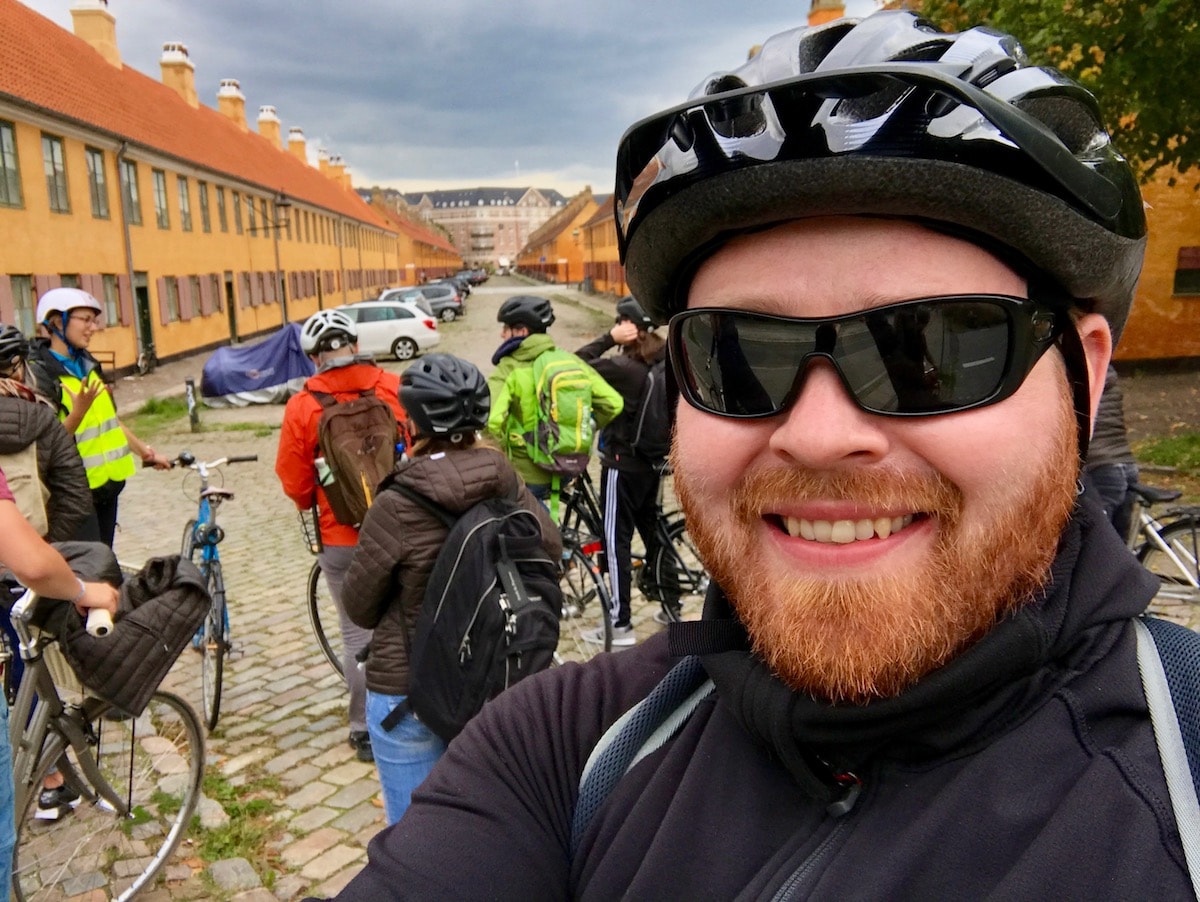 My Copenhagen bike tour group at the old barracks