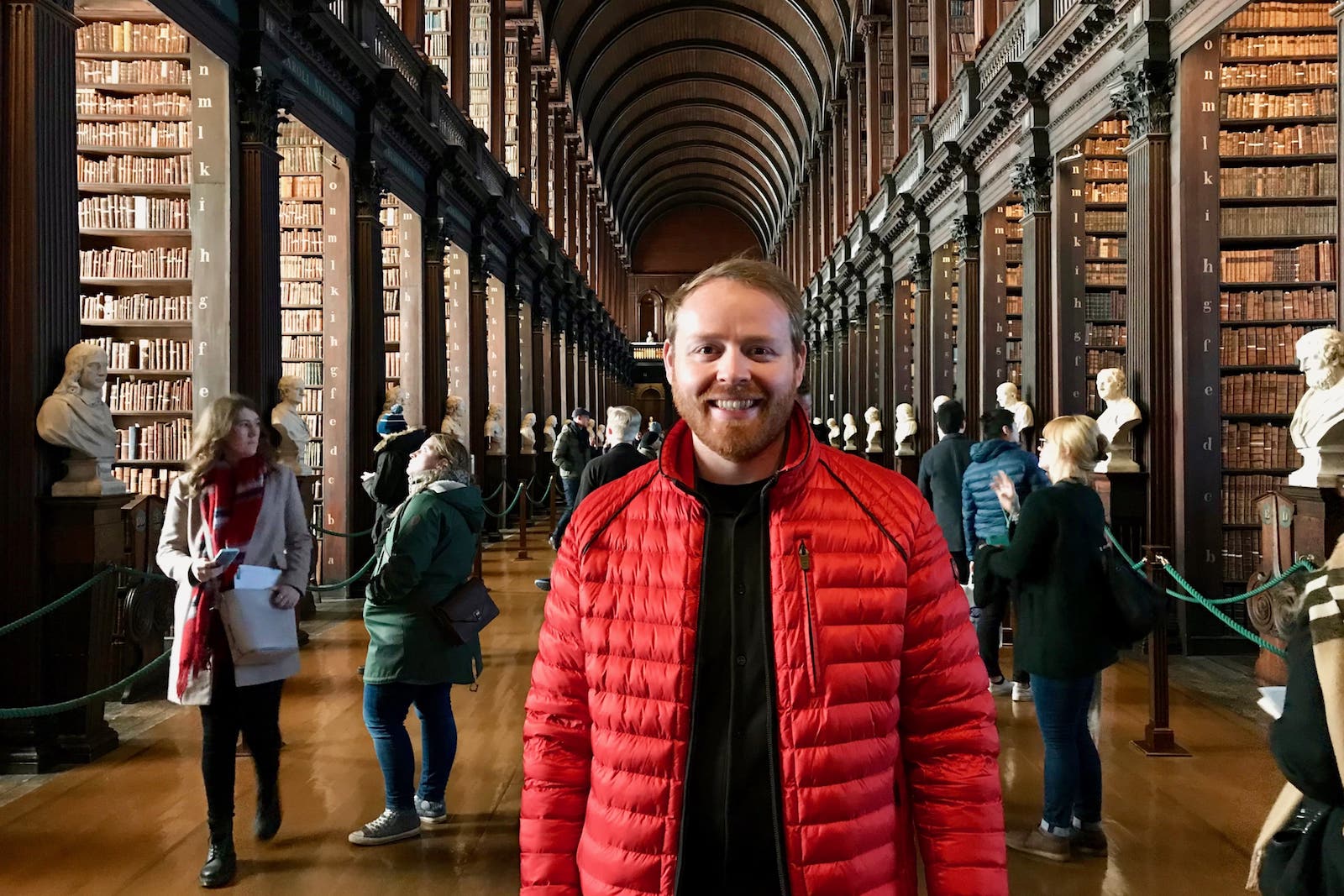 Judson stands in the great hall of the Book of Kells