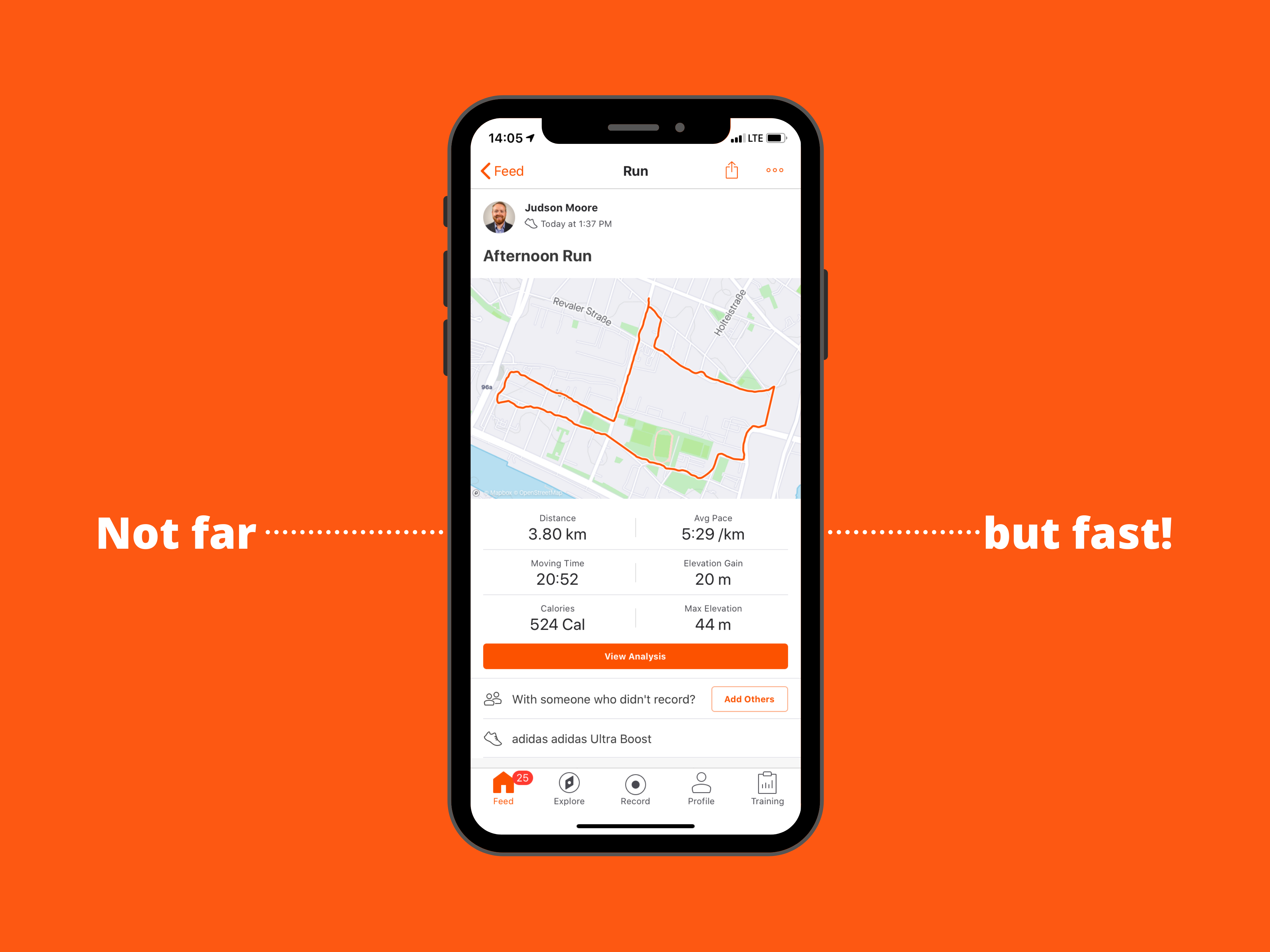 Strava screenshot of my run performance
